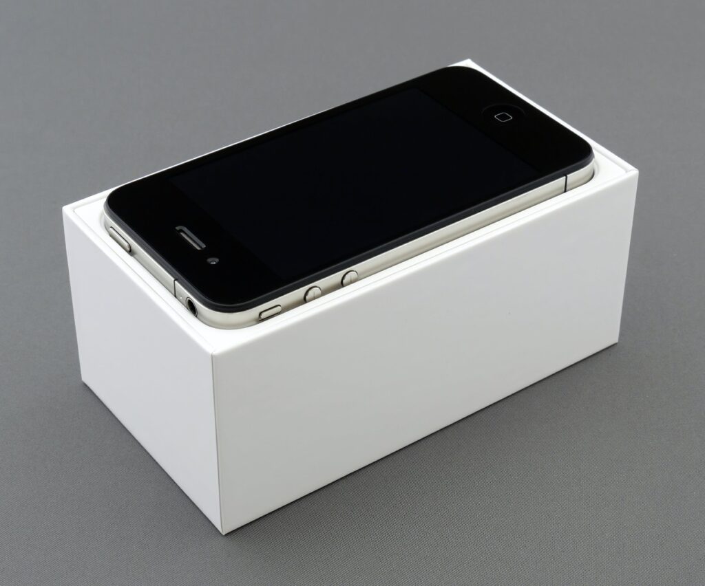 A box with iphone on it