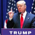 Donald Trump during a press conference