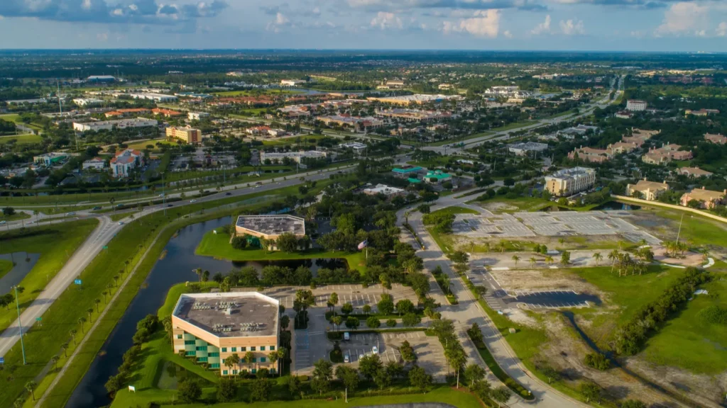 aerial drone image of port st lucie florida usa