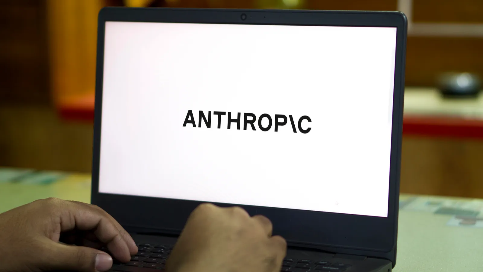Anthropic logo displayed on laptop