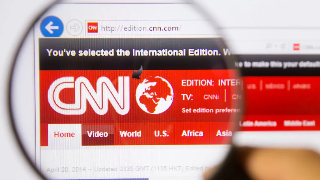 CNN website on a monitor